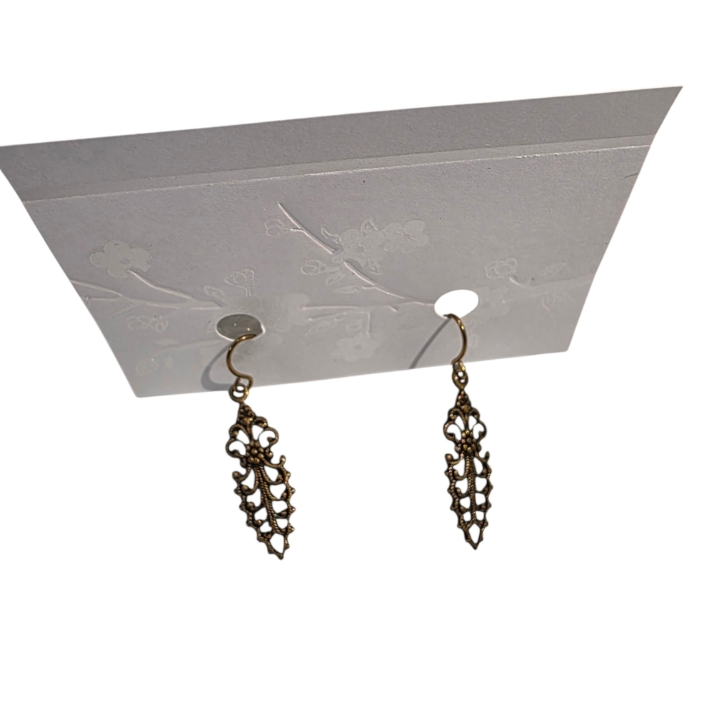 Elegant Gold Bronze Dangle Earrings